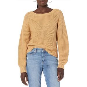 NEW The Drop Selena Cable Front Cropped Sweater XS